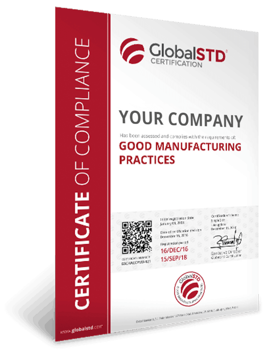 Good Manufactiuring Practices Certification Of Compliance Globalstd